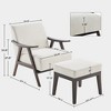 NicBex Linen Accent Chair,Upholstered Living Room Chairs with Mid-Height Backrest and Ottoman,Mid-Century Armchair,Accent Chairs for Living Room - 3 of 4