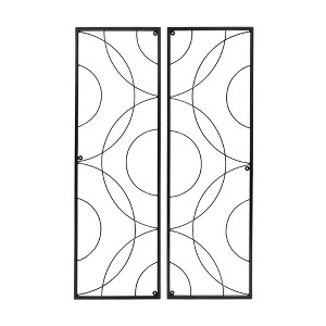 ACHLA Designs 42" Black Powder Coated Wrought Iron Trellis - 1 of 4