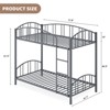 Bunk Bed Twin Over Twin with Ladder and Arched Guardrail, Heavy Duty Bunkbeds Frame with Sturdy Steel Slats Support - 2 of 4