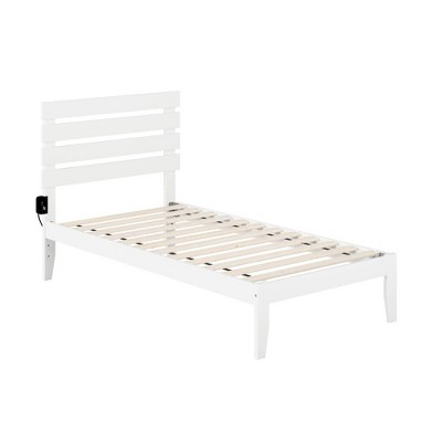 Twin Oxford Bed with USB Turbo Charger White - Atlantic Furniture