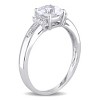 EVERLY JEWELRY | 10k White Gold 1.25 CT TGW Cushion Cut Checkerboard White Topaz Ring with Diamonds Accent - 2 of 3