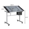 Standing Desk Modern with Tilted Glass Top and Storage Drawers for Home Studio 40in Wide-3irtyhousy - 4 of 4