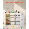 VEVOR Kids Toy Storage, 4-Tier Elephant-Shape Toy Storage Organizer with 10 Plastic Movable Bins, Kids Cubby Cabinet Made from HDPE ,Gray&Beige - 3 of 4