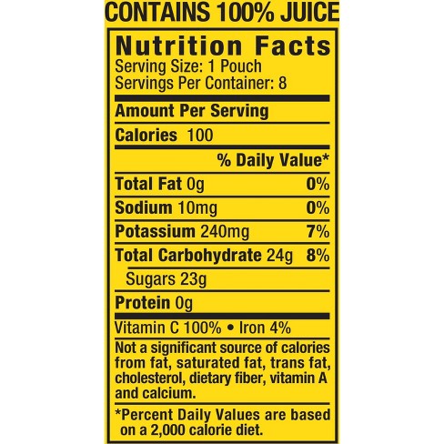 motts light apple juice nutrition