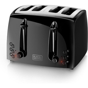 BLACK+DECKER 4-Slice Toaster, TR1410BD, Extra-Wide, 7 Shade Settings, Crumb Trays, Gloss Black - 1 of 4