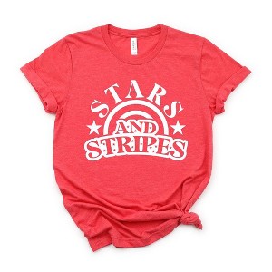 Simply Sage Market Women's Stars and Stripes Arched Short Sleeve Graphic Tee - 1 of 4
