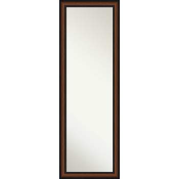 Amanti Art Yale Walnut Non-Beveled On the Door Mirror Full Length Mirror, Wall Mirror 51.5 in x 17.5 in.