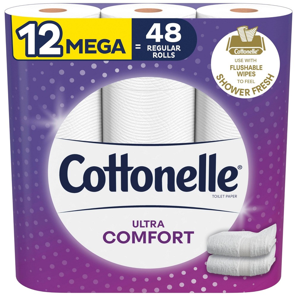 Cottonelle Ultra CleanCare Toilet Paper - 12 Mega Rolls/268 Sheets per Roll
