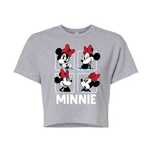 Women's - Disney - Minnie Grid Cropped Graphic T-Shirt - 1 of 4