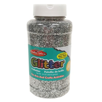 Charles Leonard Creative Arts by Charles Leonard Glitter, 16 oz. Bottle, Silver (Pack of 2)