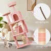 Modern Multicoloured 600GSM Soft Plush Cat Tree Pet Tower with Top Perch and Hanging Ball - 3 of 4