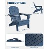 Folding Adirondack Chairs - HDPE Plastic Outdoor Chairs with Wood Texture, 380Lbs Capacity, Weather Resistant, for Deck, Patio, Pool, Backyard - 3 of 4