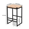 FONTOI 2PCS Upholstered Counter Stools with Back&Footrests, Counter Height Bar Stools for Living Room, Natural, 13.19"*25.2"*15.94" - 3 of 4