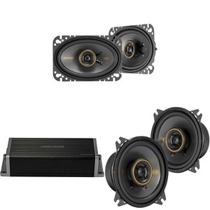 Kicker 47KEY2004 4-Channel DSP Smart Amp w/ 51KSC 4" & 4x6" Audio Upgrade Bundle - 1 of 4