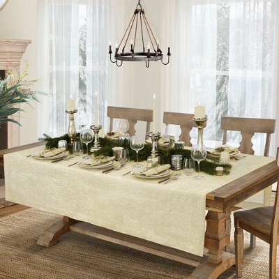 Ivory Gold Linen Napkin Set of Four with Mitered Hem