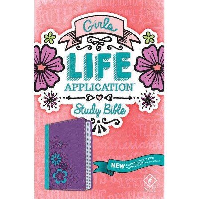 Girls Life Application Study Bible-NLT - (Leather Bound)