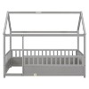 CAVINAS Twin/Full Size House-Shaped Floor Bed for Kids,Wooden Canopy Toddler Bed Frames,Floor Bed for Kids,Girls&Boys,No Box Spring Needed - 2 of 4
