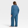 Women's Hanukkah Ribbed Long Sleeve Shirt and Pants Holiday Matching Family Pajama Set - Wondershop™ Blue - 2 of 4