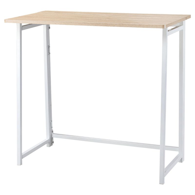 HOMCOM Writing Desk, 31.5" Folding Table for Small Space, Computer Desk with Metal Frame, Space-Saving Workstation for Home Office, 1 of 7