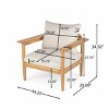 Outdoor Acacia Wood Lounge Chair with Beige Cushions,Wide Backrest and Armrests–The Pop Home - 4 of 4
