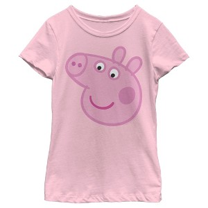 Girl's Peppa Pig Large Face T-Shirt - 1 of 4