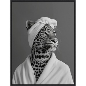 Amanti Art Lady Leopard Spa Day by Niky Rahner Framed Canvas Wall Art - 1 of 4