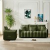 2-piece Teddy Fabric Modern Oversized Sofa Set with Pillows, Cushions, and Solid Wood Frame - 3 of 4