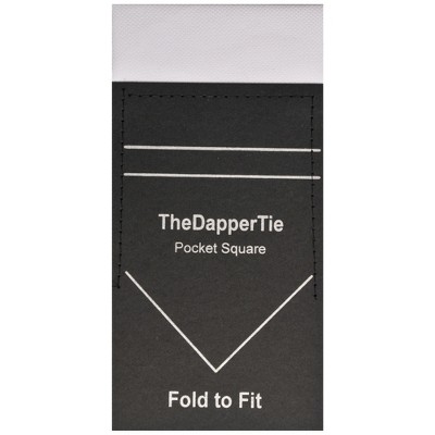 TheDapperTie - Men's Cotton Textured Flat Pre Folded Pocket Square on Card