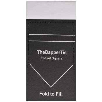 TheDapperTie - Men's Cotton Textured Flat Pre Folded Pocket Square on Card