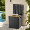 FURNIinspire Deck Boxes 50 Gallon Deck Box, Outdoor And Indoor Storage Container, Waterproof Resin Storage Bin, Storage Box, Black, 22“*22”*24“ - 2 of 4