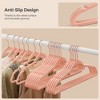 Velvet Hangers, Set of 50 Clothes Hanger with Black Swivel Hook, Non-Slip, 17.1-Inch Long for Coat, Shirt, Dress, Pants, Tie, Coral Pink - 3 of 4