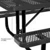COWLOWN Black Large 72" Expanded Metal Picnic Table, Sturdy Frame, Ample Seating, Umbrella Hole - 4 of 4