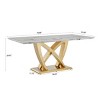 Large 70" Faux Marble Dining Table,Modern Rectangular Table with Stainless Steel Base,6–8 Person Table for Dining Room or Kitchen-Koia - 4 of 4