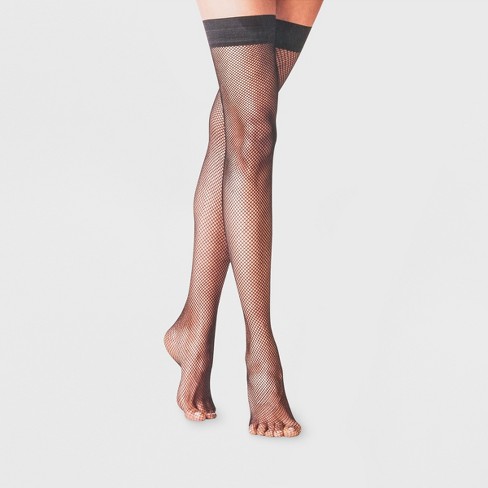 Women's Fishnet Thigh Highs - A New Day™ Black S/m : Target