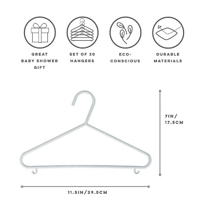 Speckled Gray Wheat Straw Baby Clothes Hangers - Pack of 30
