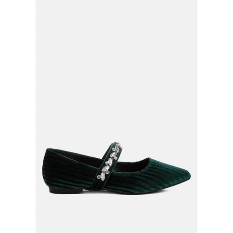 Обувь Rag & Co Womens Dresden Diamante Brooch Velvet Ballerinas 9