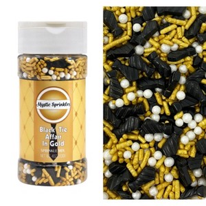 Mystic Sprinkles A Black Tie Affair in Gold Sprinkle Mix 4oz Bottle - 1 of 4