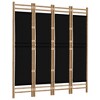 vidaXL Folding 4-Panel Room Divider 63" Bamboo and Canvas - 3 of 4