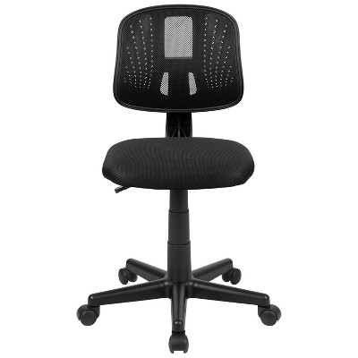 Ergonomic Mid-Back Black Mesh Swivel Task Chair with Lumbar Support