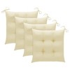 vidaXL Patio Teak Wood Chairs - 4 pcs Outdoor Furniture Set with Cream White Cushions, Stackable, Ideal for Home, Office, Bars and Cafes - 3 of 4