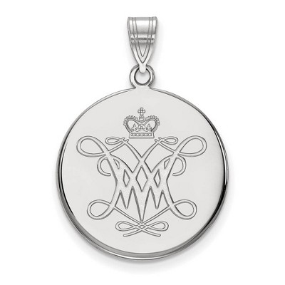Black Bow Jewelry 14k White Gold College of William & Mary Tribe NCAA Large Pendant