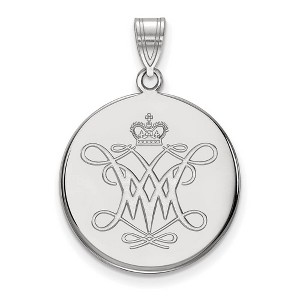 Black Bow Jewelry 14k White Gold College of William & Mary Tribe NCAA Large Pendant - 1 of 3