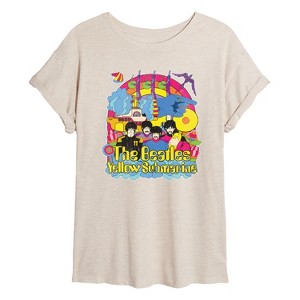 Women's - The Beatles - Vintage Yellow Submarine Oversized Graphic T-Shirt - 1 of 4