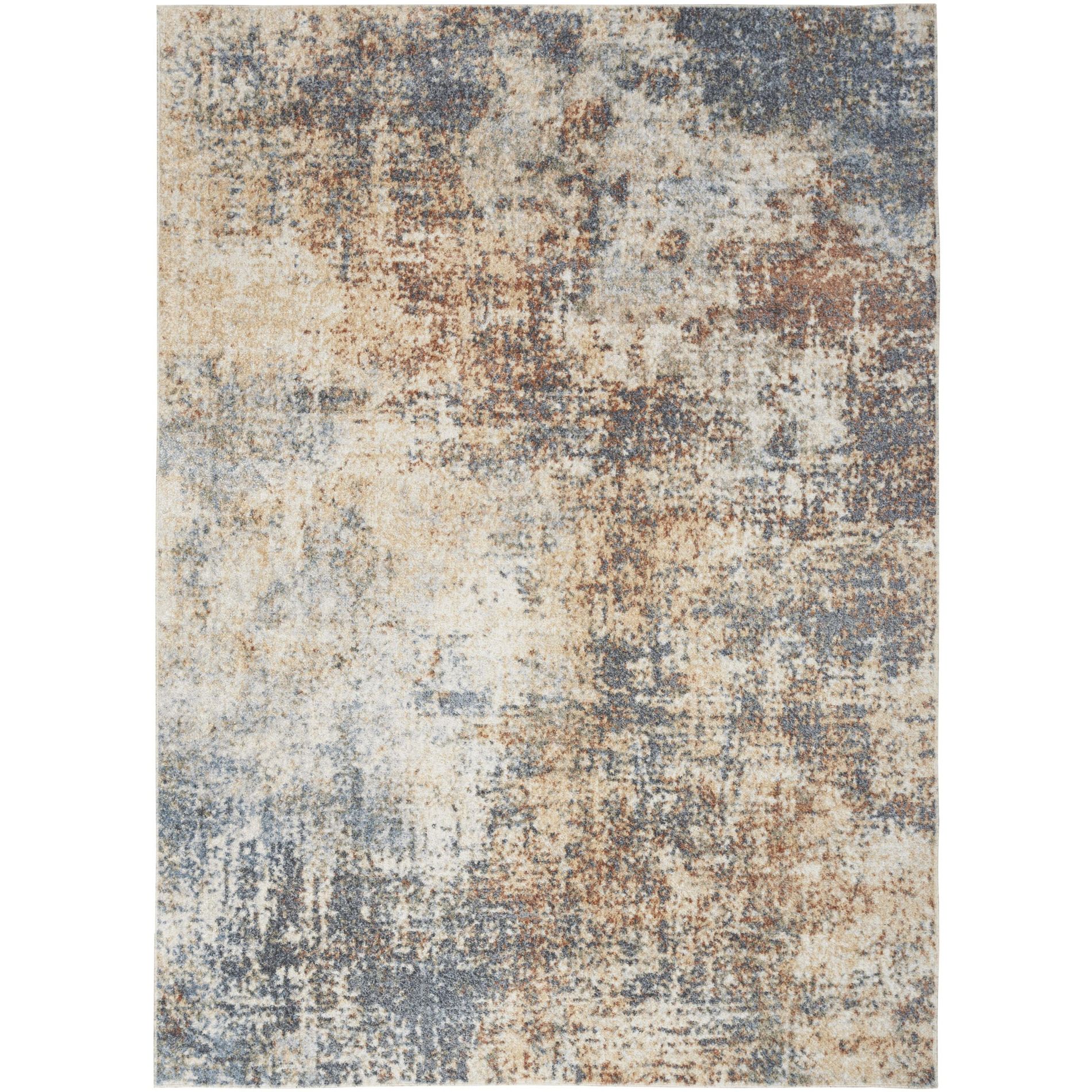 Nourison Astra Machine Washable 6'7" x 9' Multicolor Modern Indoor Flatweave Rug