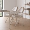 2 Pack Folding Chairs with PU Leather Padded Cushion and Back, Metal Foldable Chair for Indoor Outdoor, Commercial Stackable Guest Chairs - 2 of 4