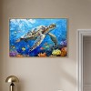 Art Remedy Turtle Swimming Colorful Coastal Wall Art Framed - 2 of 4