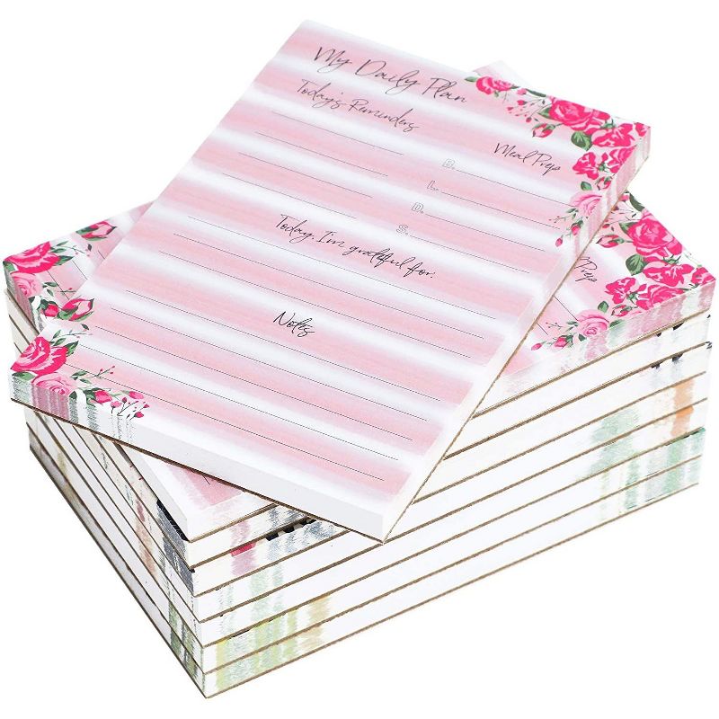 Paper Junkie 8-Pack Calendar Sticky Notes Features My Daily Plan for Monthly, Weekly & Daily Planner, Floral, 5"x3", 2 of 5