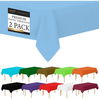 Plastic Tablecloth Disposable, Tablecloths for Rectangle Tables 54 inch. x 108 inch. Fits Tables Up to 8 Feet, Table Cloth for Party - SparkSettings