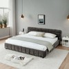 Queen Size Platform Bed  Upholstered Bed Frame with Chenille Fabric with Headboard -- Frevyn - 3 of 4