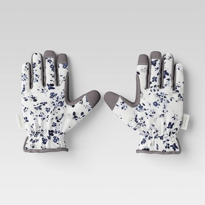 M/L Floral Duck Canvas Gloves Dark Sterling Gray - Smith & Hawken™